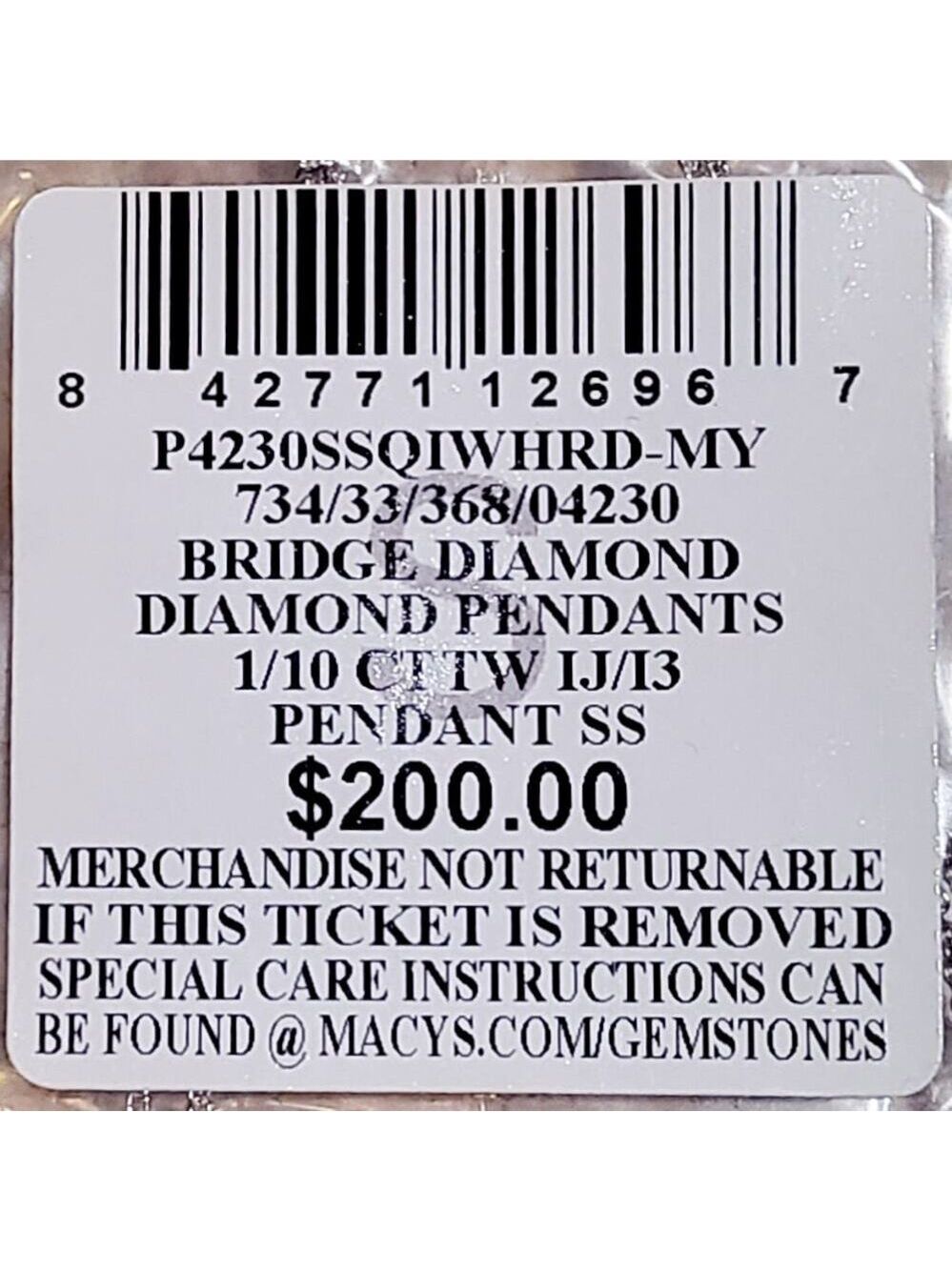 Diamond Cushion Cluster 18" Pendant Necklace (1/10 ct. t.w.) in Sterling Silver - Picture 5 of 5
